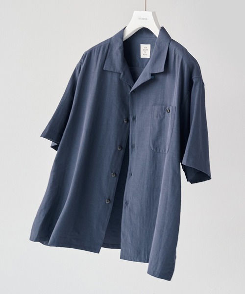 STUDIOUS(ステュディオス)の「【soe/ソーイ】別注 H/S Regular Collar Shirt(シャツ/ブラウス・メンズ・ブラック/ネイビー・1/2)」の2枚目の写真