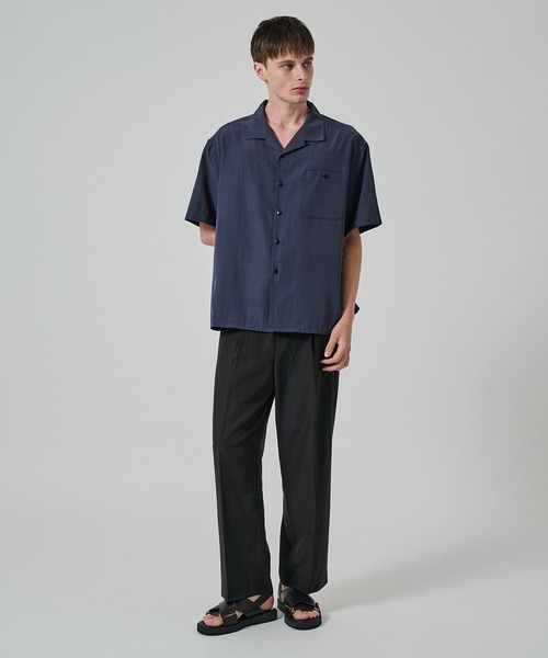 STUDIOUS(ステュディオス)の「【soe/ソーイ】別注 H/S Regular Collar Shirt(シャツ/ブラウス・メンズ・ブラック/ネイビー・1/2)」の8枚目の写真