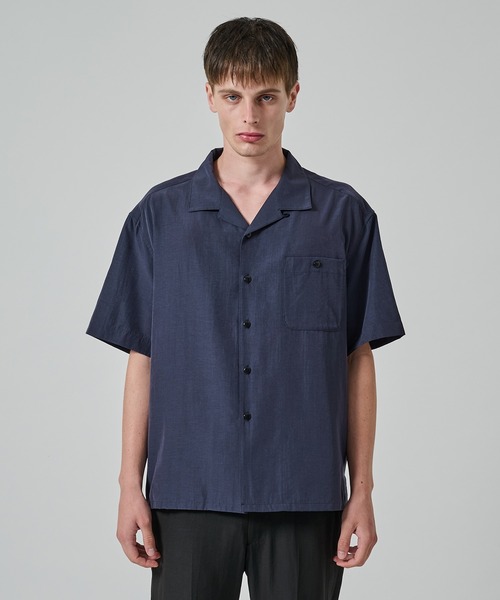 STUDIOUS(ステュディオス)の「【soe/ソーイ】別注 H/S Regular Collar Shirt(シャツ/ブラウス・メンズ・ブラック/ネイビー・1/2)」の14枚目の写真