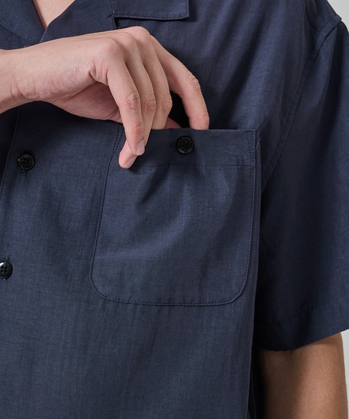 STUDIOUS(ステュディオス)の「【soe/ソーイ】別注 H/S Regular Collar Shirt(シャツ/ブラウス・メンズ・ブラック/ネイビー・1/2)」の22枚目の写真