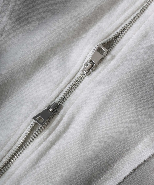 SITRY(シトリー)の「Grunge Style Sweat Hoodie/グランジ ヴィンテージライク オーバーサイズ ショート丈 ダブルジップ 裏毛 フルジップパーカー フーディー パーカー スウェット レディース メンズ セットアップ対応(パーカー・メンズ・ブラック/ホワイト/ピンク・M/L)」の12枚目の写真