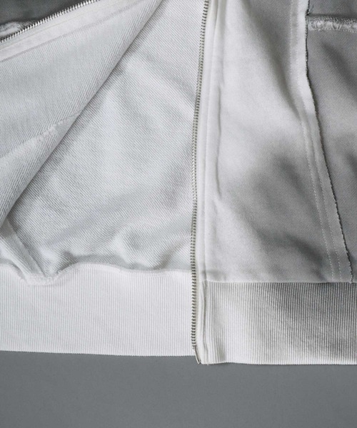 SITRY(シトリー)の「Grunge Style Sweat Hoodie/グランジ ヴィンテージライク オーバーサイズ ショート丈 ダブルジップ 裏毛 フルジップパーカー フーディー パーカー スウェット レディース メンズ セットアップ対応(パーカー・メンズ・ブラック/ホワイト/ピンク・M/L)」の18枚目の写真