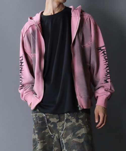 セール】Grunge Style Sweat Hoodie/グランジ ヴィンテージライク