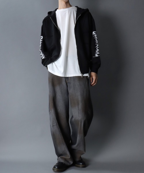 セール】Grunge Style Sweat Hoodie/グランジ ヴィンテージライク