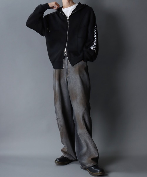 セール】Grunge Style Sweat Hoodie/グランジ ヴィンテージライク
