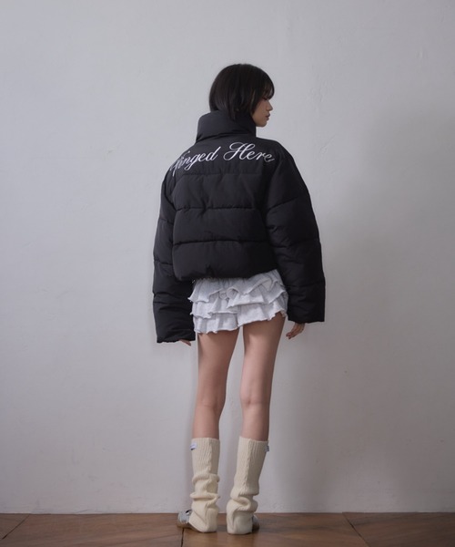 Smyeon(スミョン)の「Stand collar short volume jacket/スタンドカラーショートボリュームジャケット(ダウンジャケット/コート・レディース・ブラック/ホワイト/ブラウン/ネイビー・FREE)」の20枚目の写真