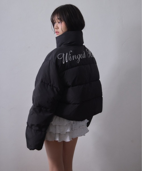 Smyeon(スミョン)の「Stand collar short volume jacket/スタンドカラーショートボリュームジャケット(ダウンジャケット/コート・レディース・ブラック/ホワイト/ブラウン/ネイビー・FREE)」の17枚目の写真