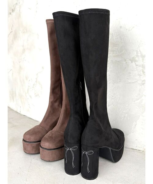 CALNAMUR（カルナムール）の「ロングブーツ（ブーツ・レディース・ブラウン/ブラック・SMALL/MEDIUM/LARGE）」の4枚目の写真