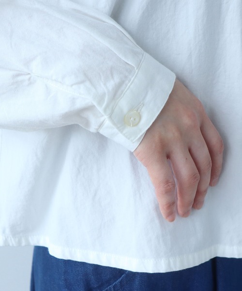 bulle de savon（ビュルデサボン）の「△AMASISオックス タック丸衿ブラウス（シャツ/ブラウス・レディース・ホワイト/ピンク・FREE）」の10枚目の写真