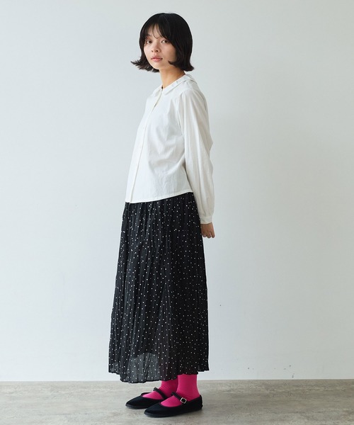 bulle de savon（ビュルデサボン）の「△AMASISオックス タック丸衿ブラウス（シャツ/ブラウス・レディース・ホワイト/ピンク・FREE）」の7枚目の写真