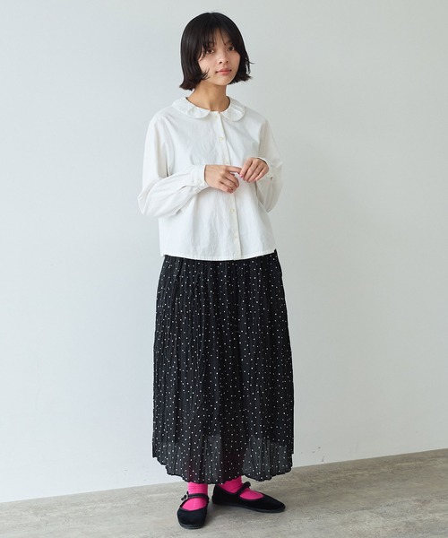 bulle de savon（ビュルデサボン）の「△AMASISオックス タック丸衿ブラウス（シャツ/ブラウス・レディース・ホワイト/ピンク・FREE）」の9枚目の写真