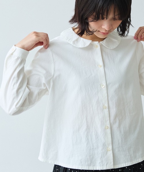 bulle de savon（ビュルデサボン）の「△AMASISオックス タック丸衿ブラウス（シャツ/ブラウス・レディース・ホワイト/ピンク・FREE）」の21枚目の写真