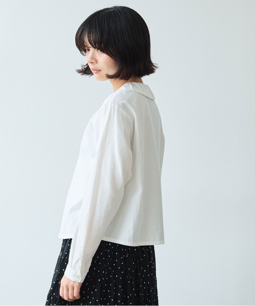 bulle de savon（ビュルデサボン）の「△AMASISオックス タック丸衿ブラウス（シャツ/ブラウス・レディース・ホワイト/ピンク・FREE）」の3枚目の写真