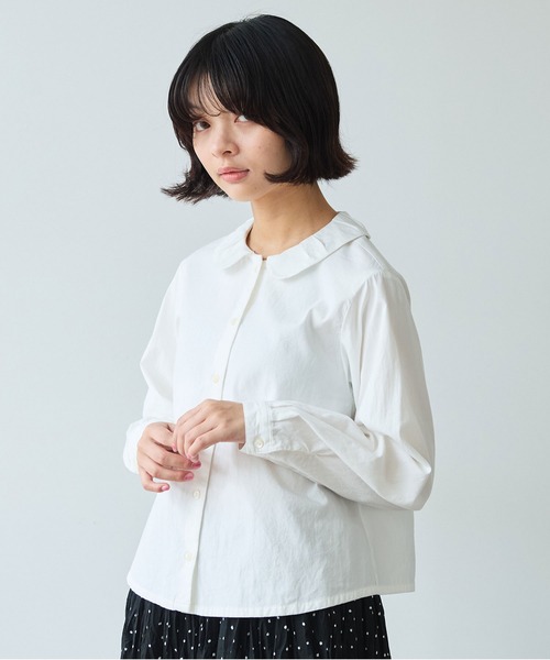 bulle de savon（ビュルデサボン）の「△AMASISオックス タック丸衿ブラウス（シャツ/ブラウス・レディース・ホワイト/ピンク・FREE）」の18枚目の写真