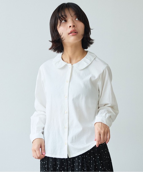 bulle de savon（ビュルデサボン）の「△AMASISオックス タック丸衿ブラウス（シャツ/ブラウス・レディース・ホワイト/ピンク・FREE）」の19枚目の写真