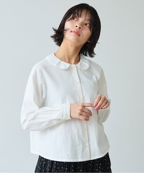 bulle de savon（ビュルデサボン）の「△AMASISオックス タック丸衿ブラウス（シャツ/ブラウス・レディース・ホワイト/ピンク・FREE）」の20枚目の写真