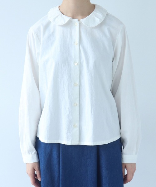 bulle de savon（ビュルデサボン）の「△AMASISオックス タック丸衿ブラウス（シャツ/ブラウス・レディース・ホワイト/ピンク・FREE）」の12枚目の写真