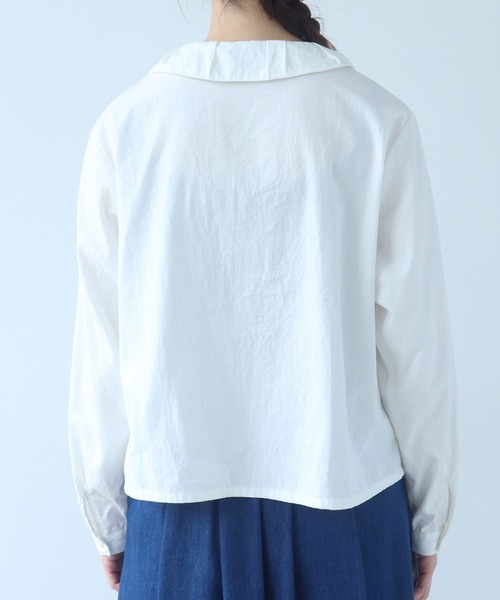 bulle de savon（ビュルデサボン）の「△AMASISオックス タック丸衿ブラウス（シャツ/ブラウス・レディース・ホワイト/ピンク・FREE）」の14枚目の写真