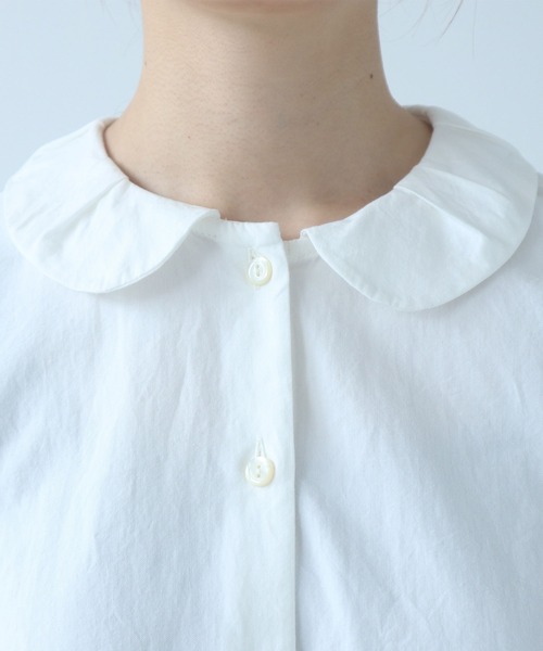 bulle de savon（ビュルデサボン）の「△AMASISオックス タック丸衿ブラウス（シャツ/ブラウス・レディース・ホワイト/ピンク・FREE）」の15枚目の写真
