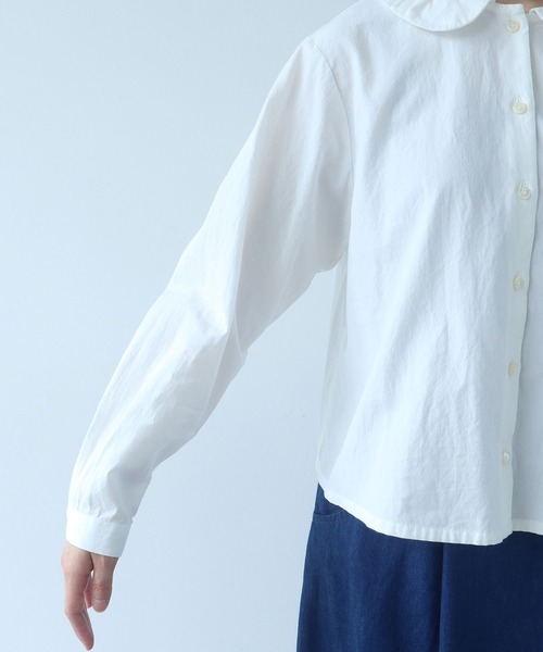 bulle de savon（ビュルデサボン）の「△AMASISオックス タック丸衿ブラウス（シャツ/ブラウス・レディース・ホワイト/ピンク・FREE）」の16枚目の写真