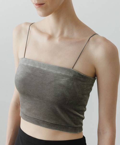 ADAM ET ROPE'（アダムエロペ）の「【EMOELLE】カップ付きベロアキャミソール（キャミソール・レディース・グレー/ブラウン系その他・FREE）」の6枚目の写真