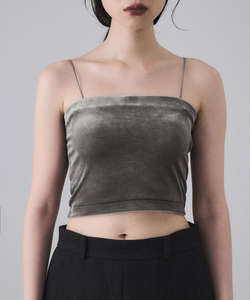 ADAM ET ROPE'（アダムエロペ）の「【EMOELLE】カップ付きベロアキャミソール（キャミソール・レディース・グレー/ブラウン系その他・FREE）」の8枚目の写真