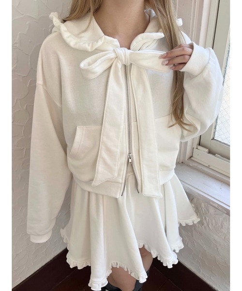 PHILLY（フィリー）の「ビッグリボンフリルパーカー（パーカー・レディース・ホワイト/グレー/ブラック・FREE）」の2枚目の写真