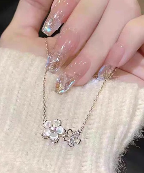 Lace Ladies（レースレディース）の「ツイン フラワー モチーフ ビジュー ネックレス（ネックレス・レディース・シルバー/ゴールド・FREE）」の21枚目の写真