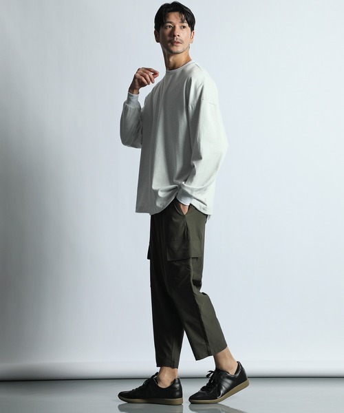 LANVIN en Bleu（ランバンオンブルー）の「ライトポンチ ジャージ素材 クロップド カーゴパンツ（カーゴパンツ・メンズ・ネイビー/カーキ・50/48/46/52）」の15枚目の写真