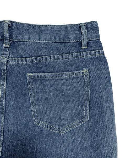 VIBGYOR（ヴィブジョー）の「ストレートワイドデニムパンツ / フルレングス ゆるシルエット ジーンズ(CZ)（デニムパンツ・レディース・ネイビー/ブラウン/ブラック/ブルー・LARGE/MEDIUM）」の21枚目の写真