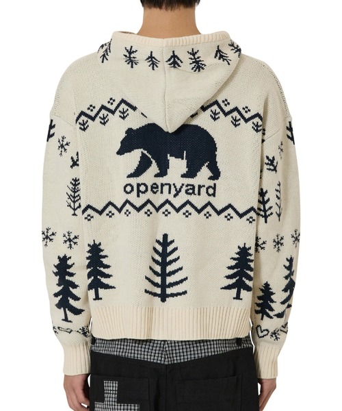 OY(オーワイ)の「『OY/オーワイ』POLAR BEAR KNIT HOODIE ZIP UP/ポーラーベアジップアップニット(ニット/セーター・レディース・ブラック/アイボリー・L/M)」の10枚目の写真