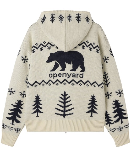OY(オーワイ)の「『OY/オーワイ』POLAR BEAR KNIT HOODIE ZIP UP/ポーラーベアジップアップニット(ニット/セーター・レディース・ブラック/アイボリー・L/M)」の19枚目の写真