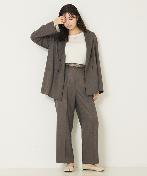abahouse mavie（アバハウスマヴィ）の「【セットアップ対応】グレンチェックセミワイドパンツ（その他パンツ・レディース・チャコールグレー/ブラウン系その他・40/38/36）」の5枚目の写真
