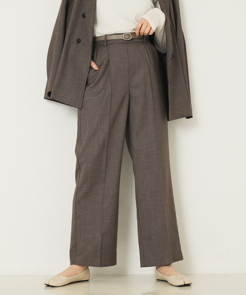 abahouse mavie（アバハウスマヴィ）の「【セットアップ対応】グレンチェックセミワイドパンツ（その他パンツ・レディース・チャコールグレー/ブラウン系その他・40/38/36）」の9枚目の写真