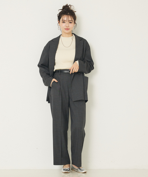 abahouse mavie（アバハウスマヴィ）の「【セットアップ対応】グレンチェックセミワイドパンツ（その他パンツ・レディース・チャコールグレー/ブラウン系その他・40/38/36）」の13枚目の写真