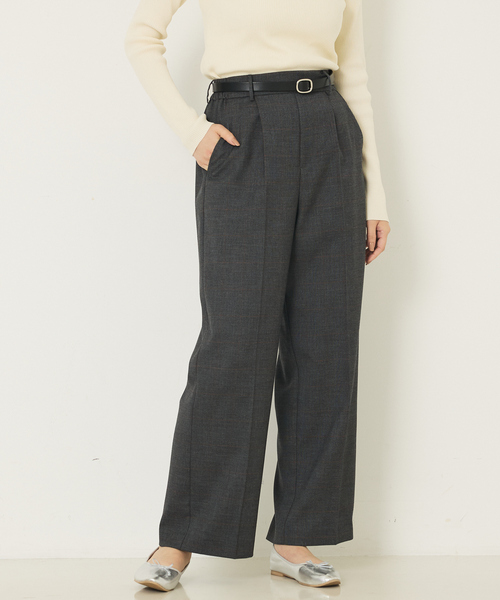 abahouse mavie（アバハウスマヴィ）の「【セットアップ対応】グレンチェックセミワイドパンツ（その他パンツ・レディース・チャコールグレー/ブラウン系その他・40/38/36）」の16枚目の写真