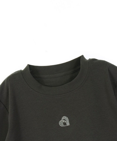 ANAP(アナップ)の「ハートモチーフ ラインストーン 5部丈 Tシャ(Tシャツ/カットソー・レディース・ホワイト/ピンク/ダークグレー・FREE)」の9枚目の写真