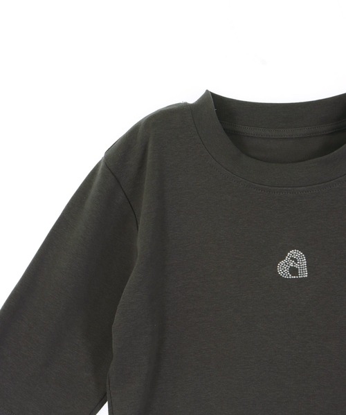 ANAP(アナップ)の「ハートモチーフ ラインストーン 5部丈 Tシャ(Tシャツ/カットソー・レディース・ホワイト/ピンク/ダークグレー・FREE)」の10枚目の写真