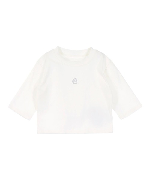 ANAP(アナップ)の「ハートモチーフ ラインストーン 5部丈 Tシャ(Tシャツ/カットソー・レディース・ホワイト/ピンク/ダークグレー・FREE)」の4枚目の写真