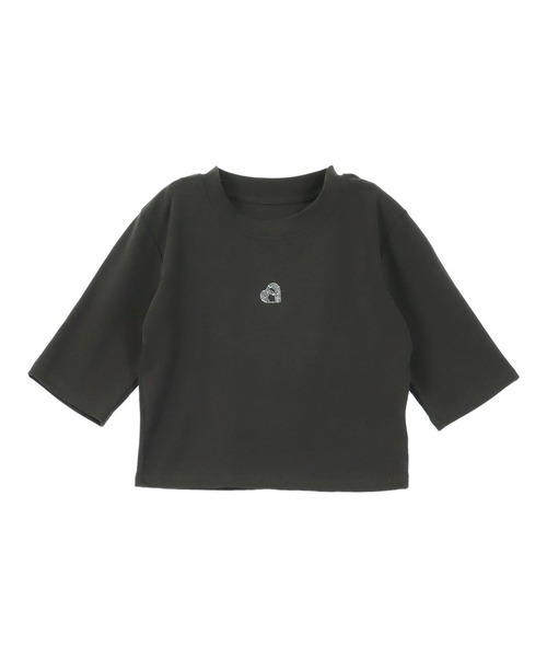 ANAP(アナップ)の「ハートモチーフ ラインストーン 5部丈 Tシャ(Tシャツ/カットソー・レディース・ホワイト/ピンク/ダークグレー・FREE)」の5枚目の写真