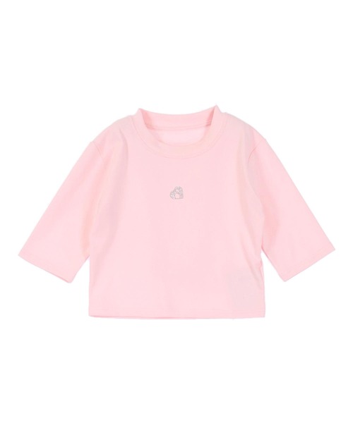 ANAP(アナップ)の「ハートモチーフ ラインストーン 5部丈 Tシャ(Tシャツ/カットソー・レディース・ホワイト/ピンク/ダークグレー・FREE)」の6枚目の写真