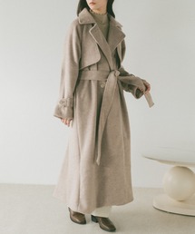 襟付き」に該当するトレンチコート（ベージュ系）ファッション通販