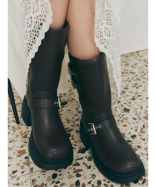 Te chichi TERRASSE（テチチテラス）の「バイカーブーツ《2025autumn catalog item》（その他シューズ・レディース・ブラウン/ブラック・24.5cm/23.5cm）」の2枚目の写真