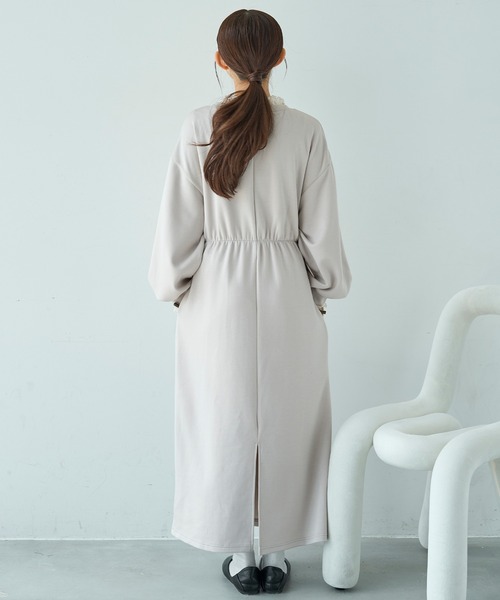 mil(ミル)の「ドロストスウェット 長袖ワンピース【586102】(ワンピース・レディース・ブラック/グレイッシュベージュ/ブラウン・XS/S)」の19枚目の写真