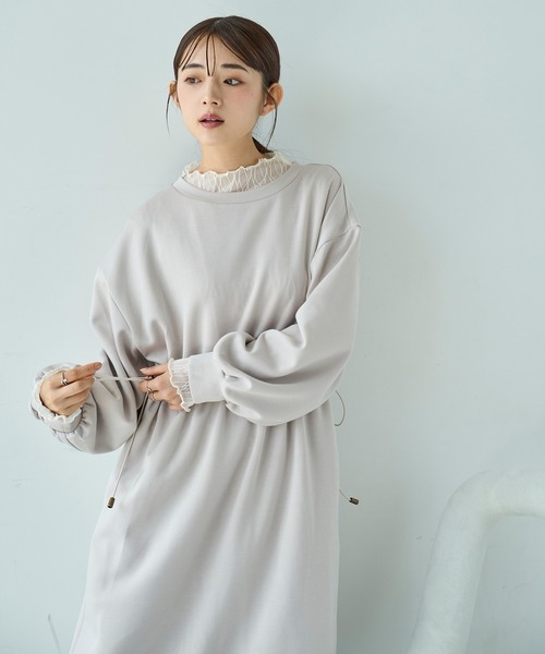 mil(ミル)の「ドロストスウェット 長袖ワンピース【586102】(ワンピース・レディース・ブラック/グレイッシュベージュ/ブラウン・XS/S)」の21枚目の写真