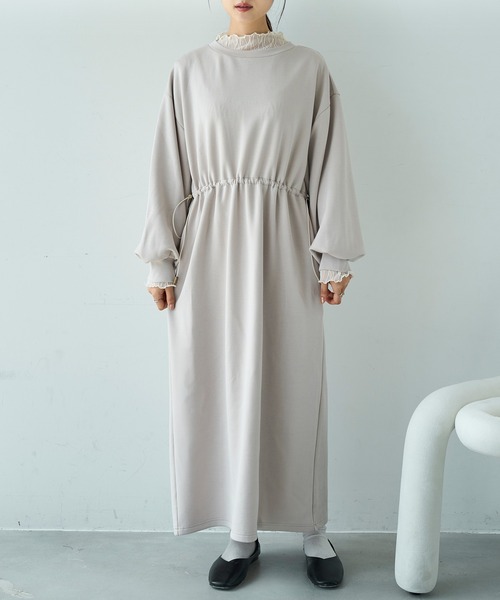 mil(ミル)の「ドロストスウェット 長袖ワンピース【586102】(ワンピース・レディース・ブラック/グレイッシュベージュ/ブラウン・XS/S)」の20枚目の写真