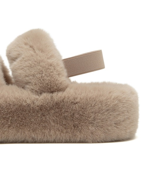 JELLY BEANS（ジェリービーンズ）の「エコファーダブルストラップサンダル(210-56382)JELLY BEANS(ジェリービーンズ)（サンダル・レディース・ベージュ/ダークブラウン・S/M/L/LL）」の6枚目の写真