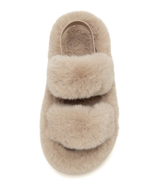 JELLY BEANS（ジェリービーンズ）の「エコファーダブルストラップサンダル(210-56382)JELLY BEANS(ジェリービーンズ)（サンダル・レディース・ベージュ/ダークブラウン・S/M/L/LL）」の8枚目の写真