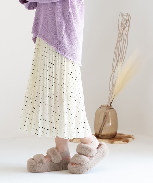 JELLY BEANS（ジェリービーンズ）の「エコファーダブルストラップサンダル(210-56382)JELLY BEANS(ジェリービーンズ)（サンダル・レディース・ベージュ/ダークブラウン・S/M/L/LL）」の16枚目の写真