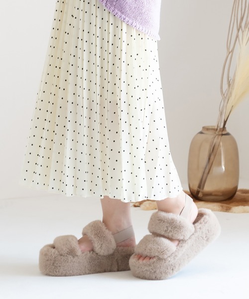 JELLY BEANS（ジェリービーンズ）の「エコファーダブルストラップサンダル(210-56382)JELLY BEANS(ジェリービーンズ)（サンダル・レディース・ベージュ/ダークブラウン・S/M/L/LL）」の20枚目の写真